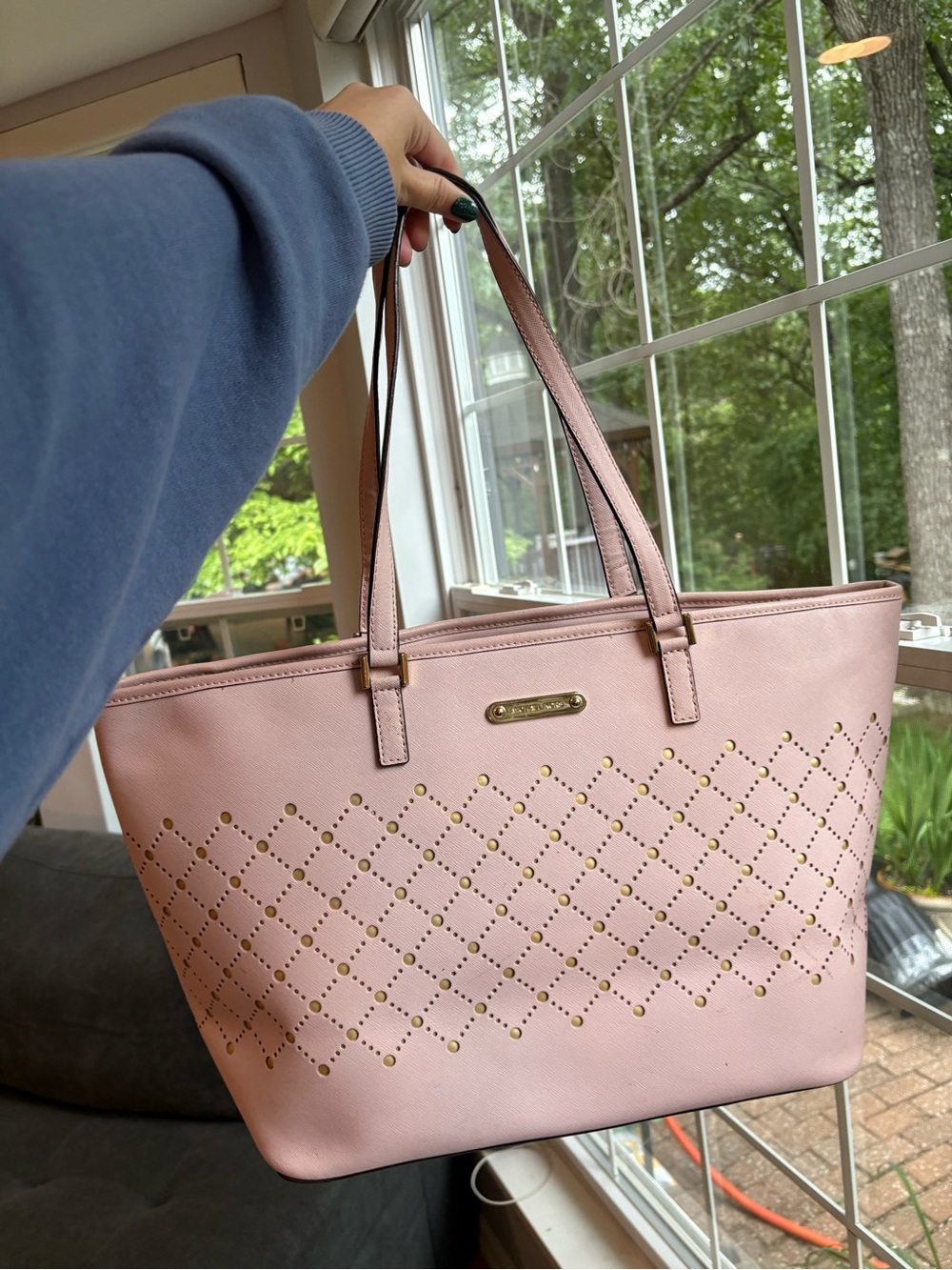 Michael Kors Large Carry Blush Pink Tote with Gold Accents